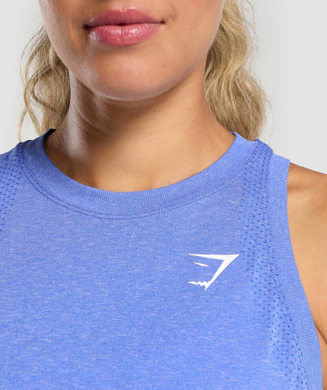 Gymshark Vital Seamless Light Tank Lift Blue / Marl | 32156YVXR