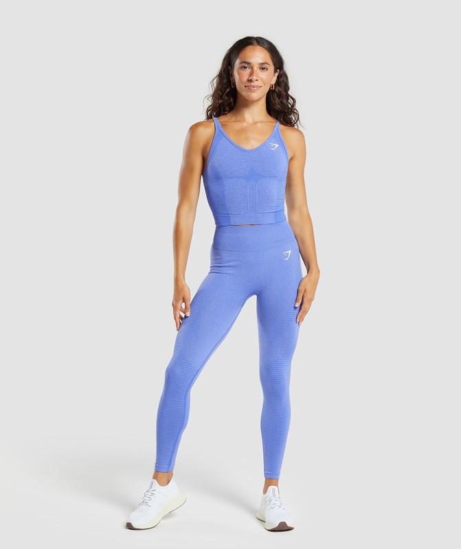 Gymshark Vital Seamless Midi Tank Lift Blue / Marl | 50246EMWZ