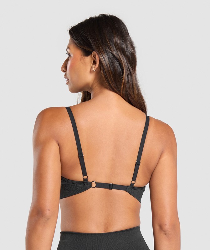 Gymshark Vital Seamless Sports Bra Black Marl | 80957YXHW