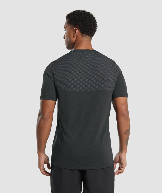 Gymshark Vital Seamless T-Shirt Black / Medium Grey Marl | 97564CELO