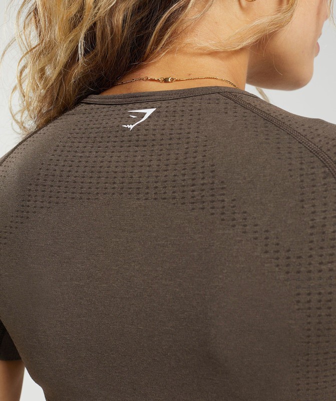 Gymshark Vital Seamless T-Shirt Penny Brown / Marl | 25310TLXS