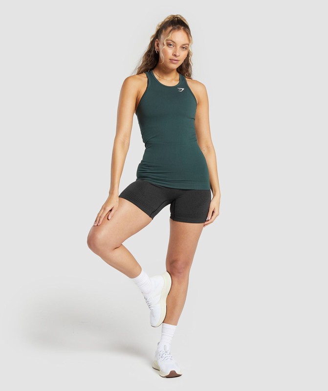 Gymshark Vital Seamless Tank Woodland Green / Marl | 29685UTCP