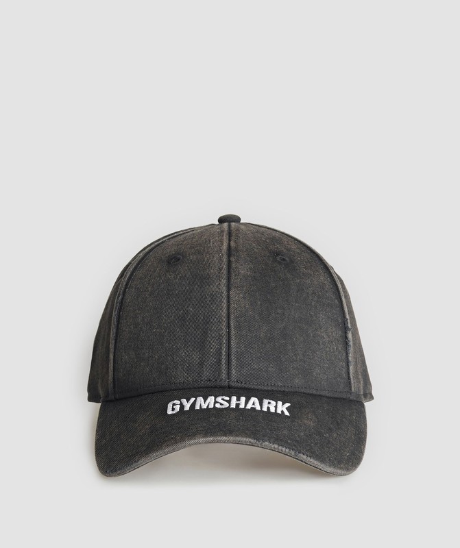 Gymshark Washed Cap Black | 56903QKRN
