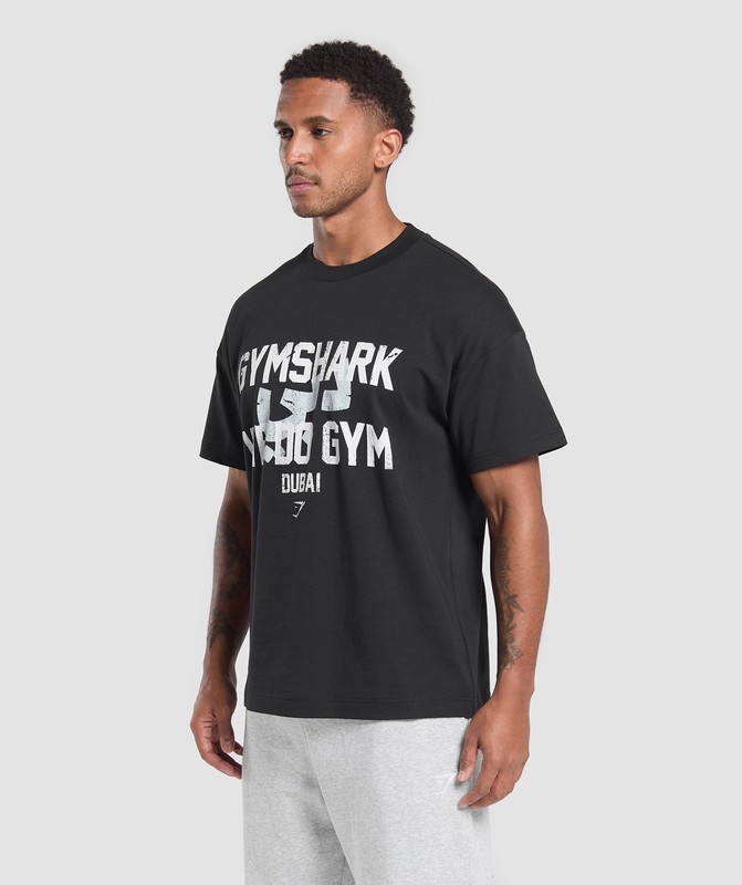 Gymshark We Do Gym Graphic Oversized T-Shirt Black | 15803MNXW