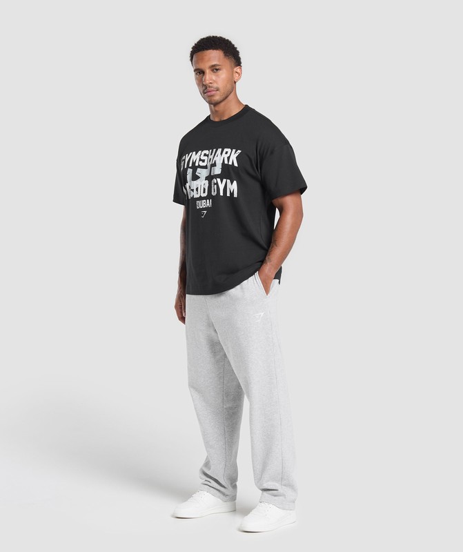Gymshark We Do Gym Graphic Oversized T-Shirt Black | 15803MNXW
