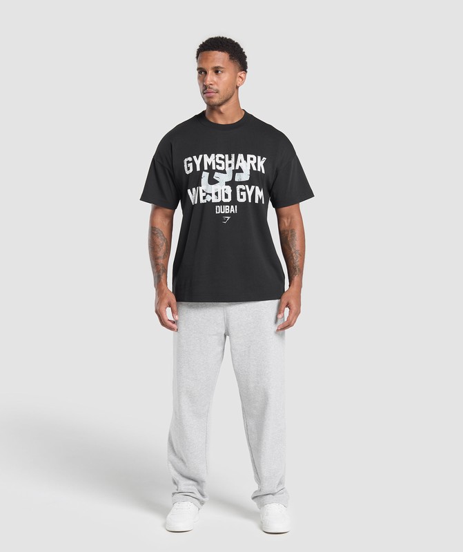 Gymshark We Do Gym Graphic Oversized T-Shirt Black | 15803MNXW