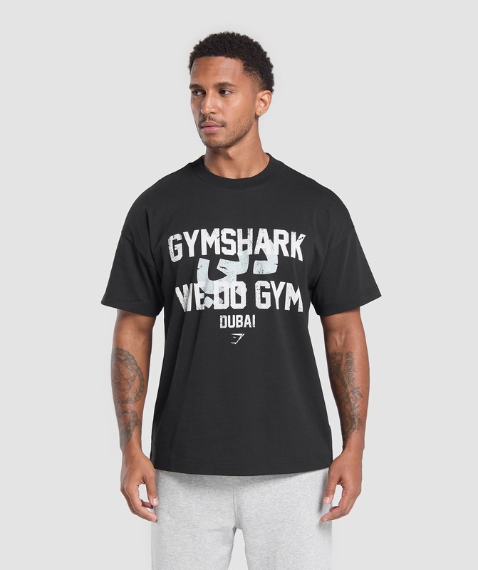 Gymshark We Do Gym Graphic Oversized T-Shirt Black | 15803MNXW