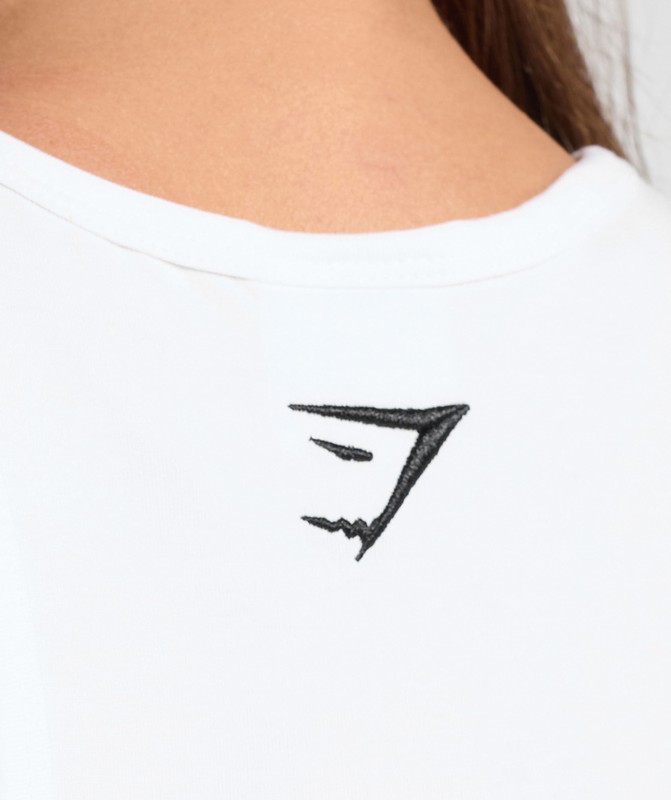 Gymshark Wordmark Crew 3Pk White | 21369MHZI