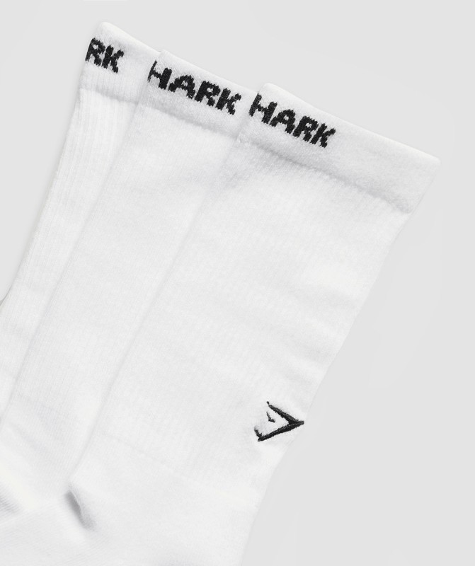 Gymshark Wordmark Crew 3Pk White | 74098OZES