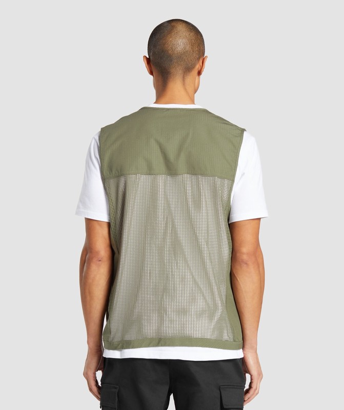 Gymshark Woven Gilet Utility Green | 59862UYOR
