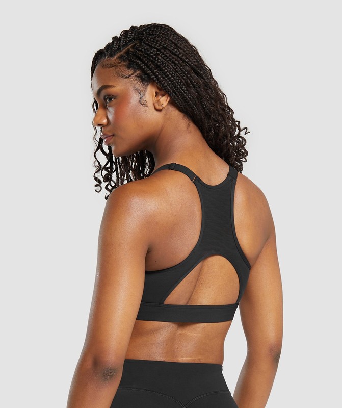 Gymshark Wrap Sports Bra Black | 28730FPGO