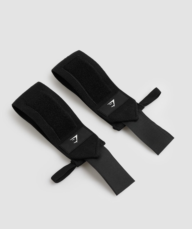 Gymshark Wrist Straps Black | 23194RTEC