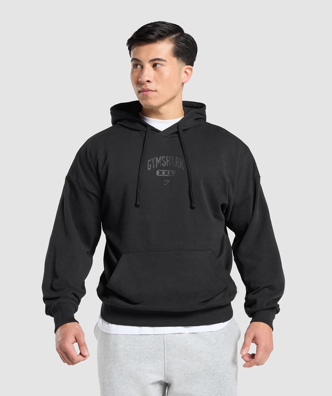 Gymshark XXL Graphic Hoodie Black | 23496NLOU