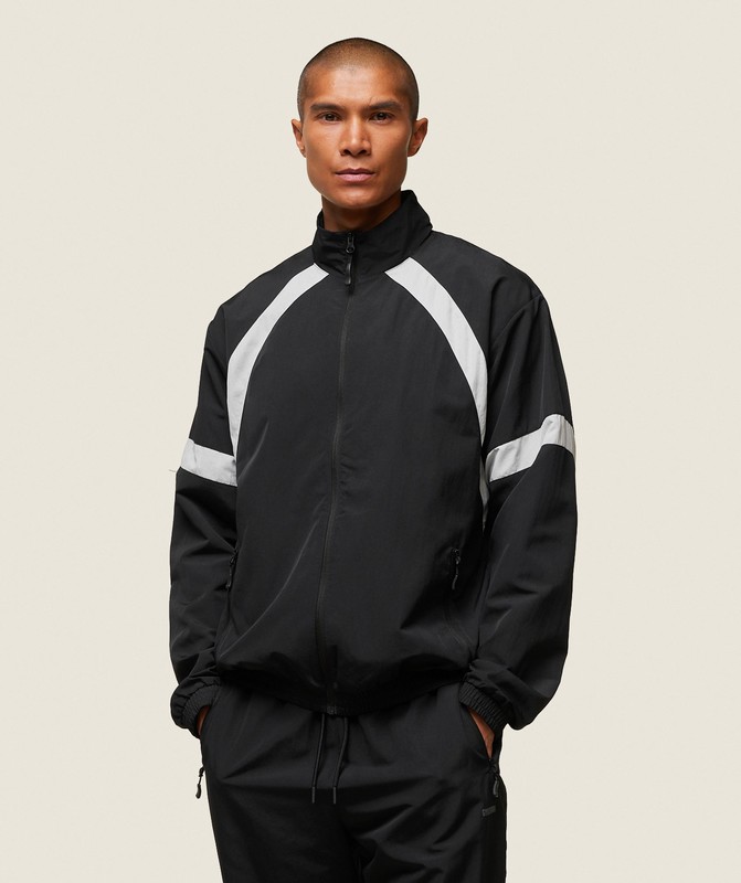 Gymshark everywear Coaches Track Jacket Black / Tame Grey | 18972NVHY