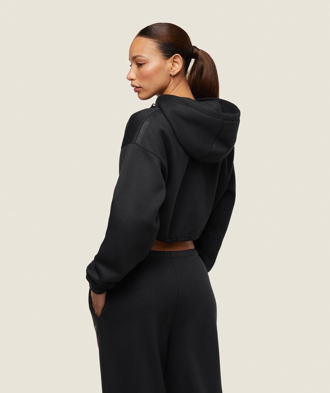 Gymshark everywear Tech Cropped Hoodie Black | 32640VIQK